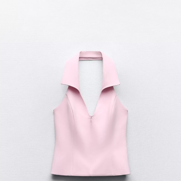 Zara Shirt Style Halter Top XL 2796 777 Miu Miu Vibe - Picture 1 of 4